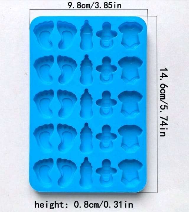 Silicone Mould Chocolate Baby Feet Bottle Baby Grow Dummy