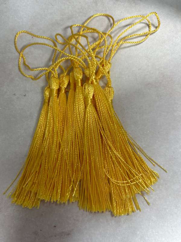 Bookmark Tassel 10pc 12cm Sunny Yellow