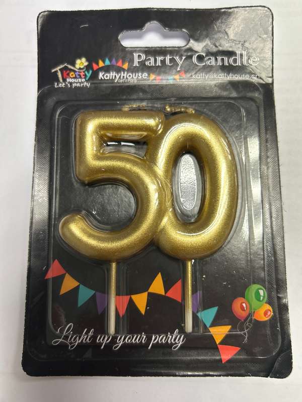 Number 50 Cake Candle