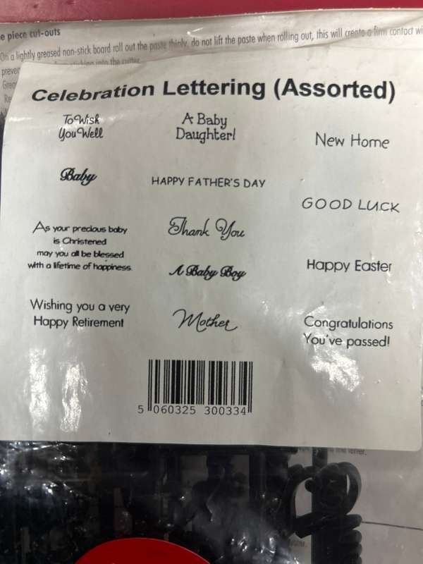 Genuine Celebration Lettering Assorted Patchwork Cutter set