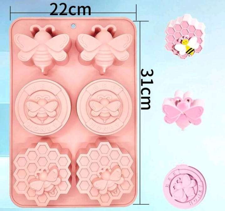 Silicone Mould Soap Honeybee Honeycomb Bee