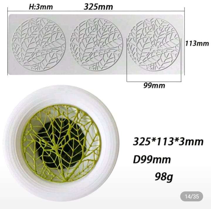Silicone Mould Chocolate Lace Leaf Ring