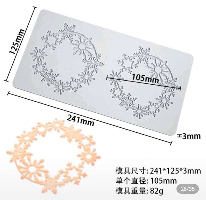 Silicone Mould Chocolate Lace Snowflake Ring