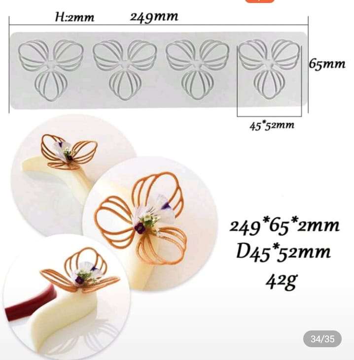 Silicone Mould Chocolate Lace Clover
