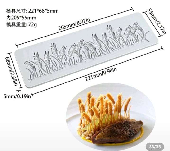 Silicone Mould Chocolate  Lace Wheat Ear