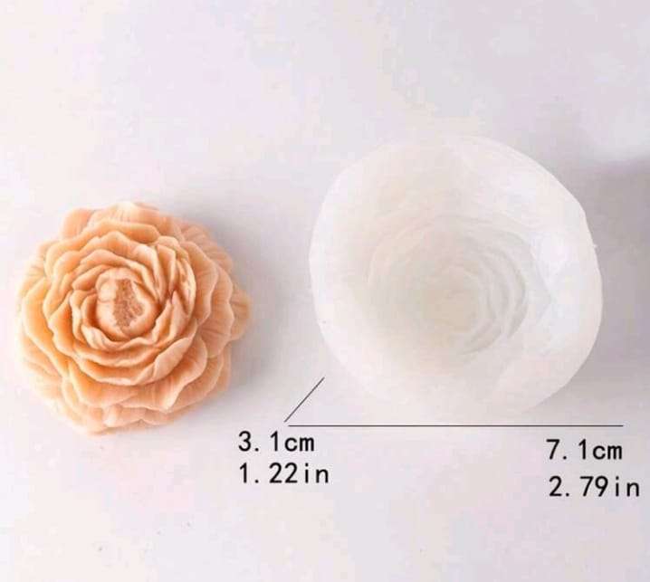 Silicone Mould Peony Rose Flower Medium