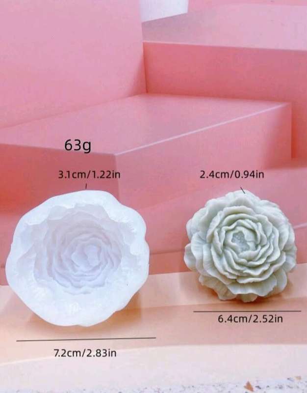 Silicone Mould Peony Rose Flower Large