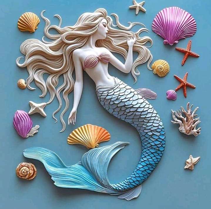 Silicone Mould Under The Sea Mermaid and Shells