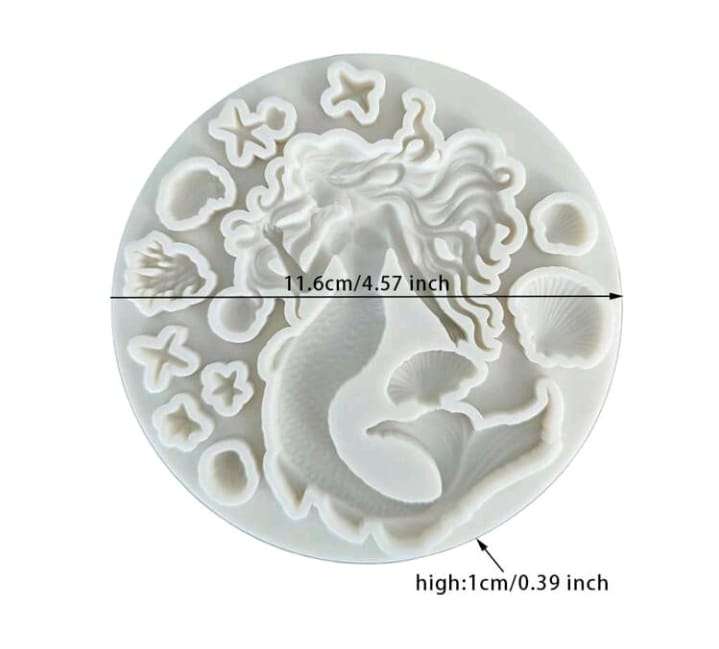 Silicone Mould Under The Sea Mermaid and Shells