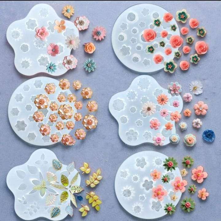 4pc Silicone Mould Various Tiny Flowers