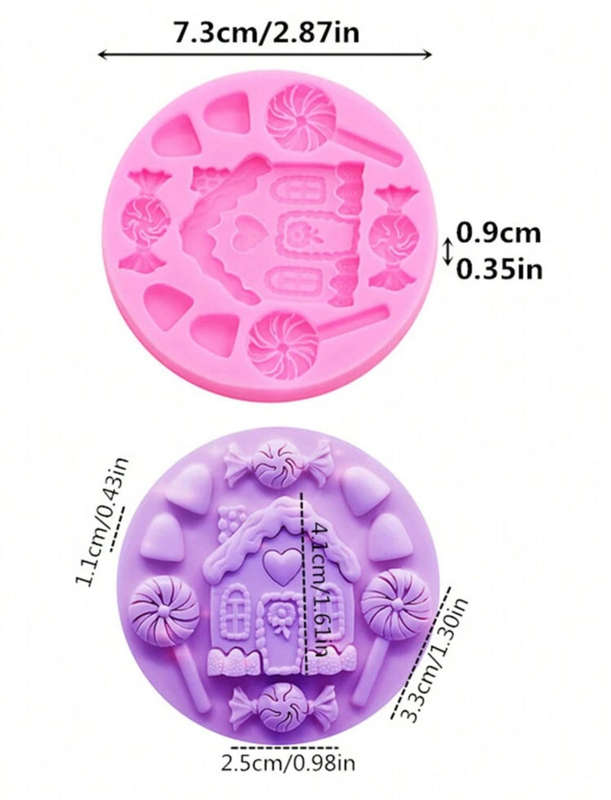 Silicone Mould Christmas Multi House Candy