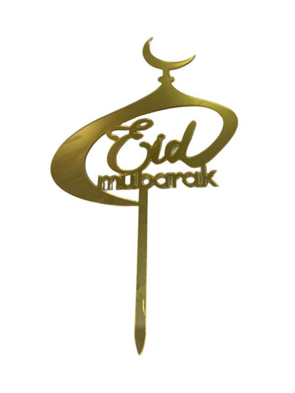 Nr442 Acrylic Cake Topper Gold Eid Mubarak