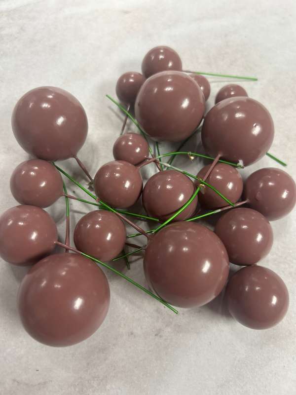 20pc Cake Topper Polystyrene Faux Balls Mauve