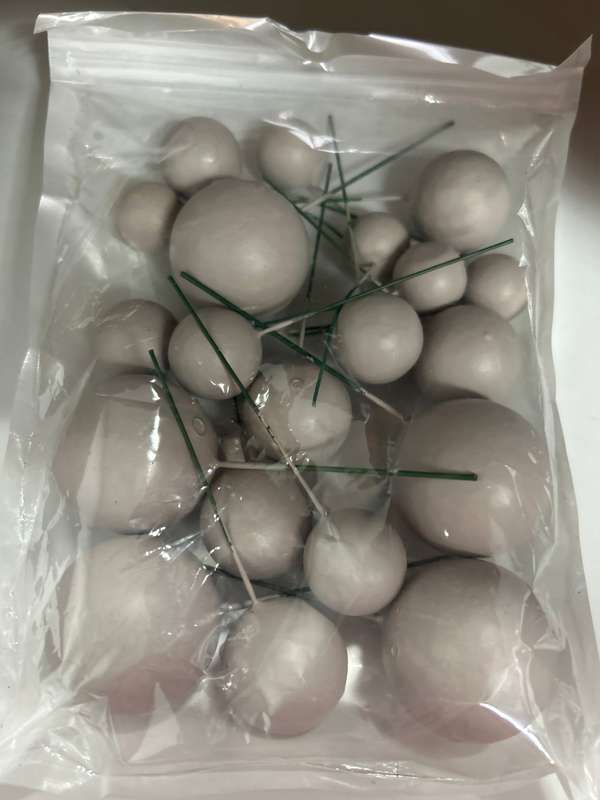 20pc Cake Topper Polystyrene Faux Balls Purple Grey