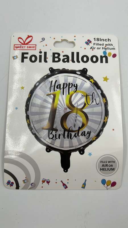 18" Helium Number Happy  Birthday Balloon