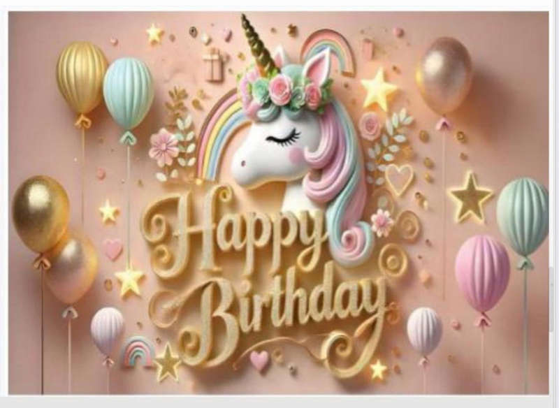 Unicorn Birthday Cloth Party Backdrop 70x100cm