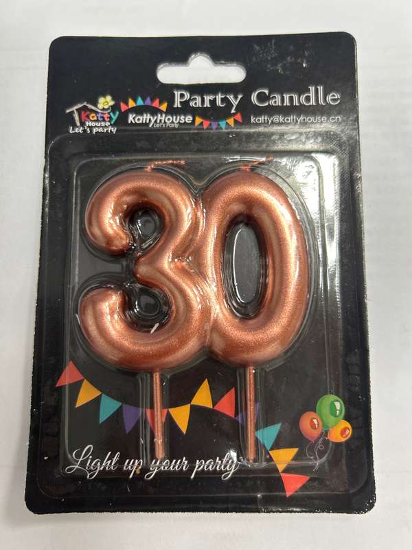 Number 30 Cake Candle