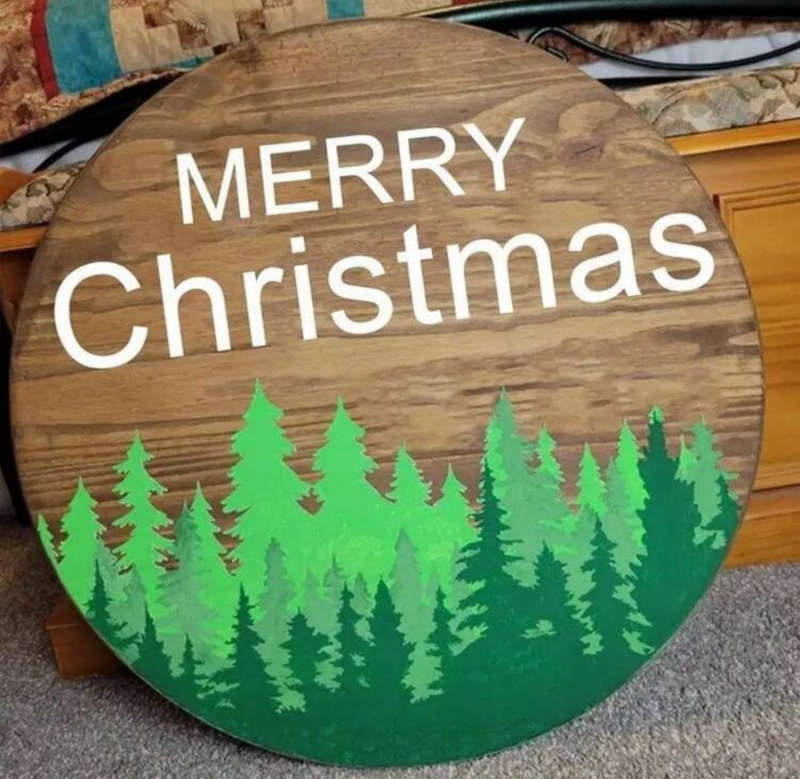 Cake Decorating Stencil Christmas Trees