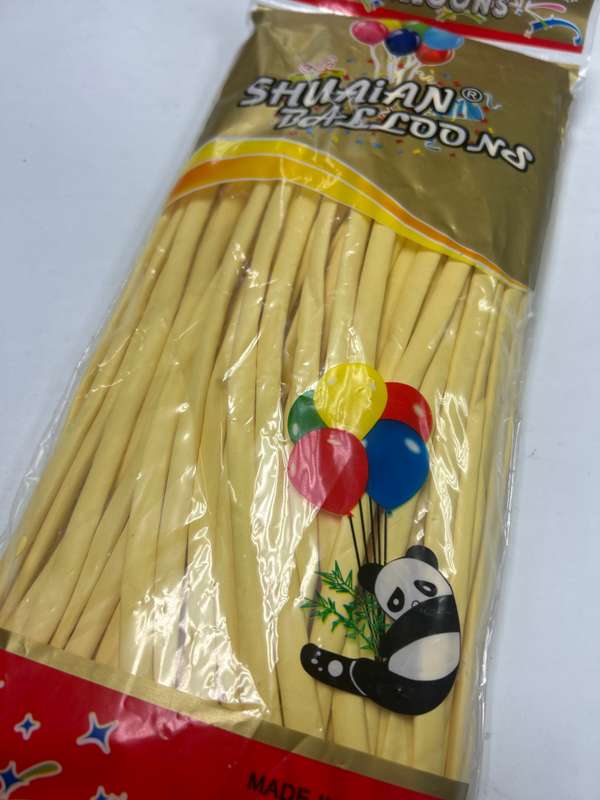 100pc Long Balloon Light Yellow