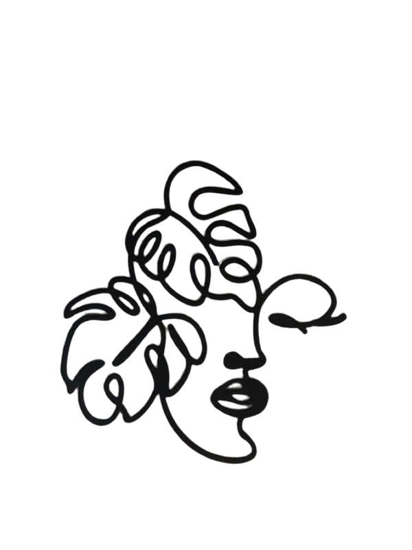 Line Art Abstract Acrylic Cake Topper Black
