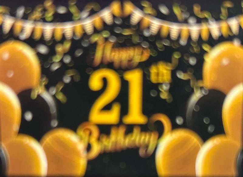 Cloth Party Backdrop 1mx1.5m Happy Birthday Gold 21st