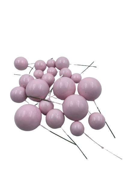 Cake Topper Polystyrene Faux Balls Pastel Pink 20pcs
