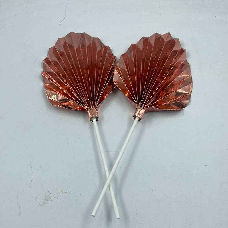 Paper Palm Leaf Rose Gold Cake Topper 2 per pack