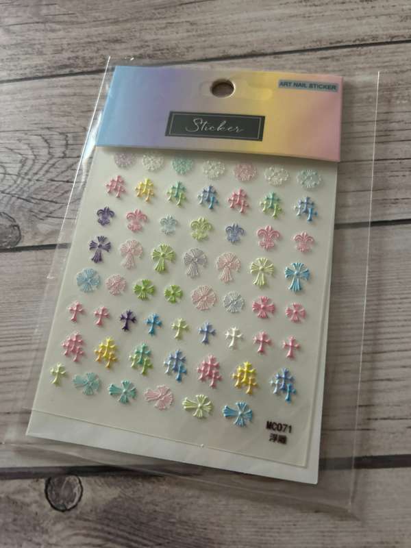 Nail Art Sticker Pastel Cross MC071