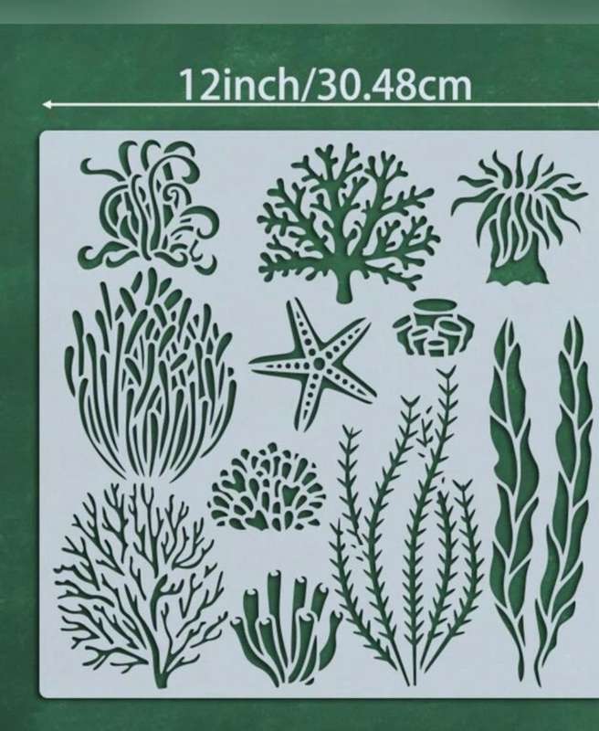 Cake Stencil Decorating Under the Sea