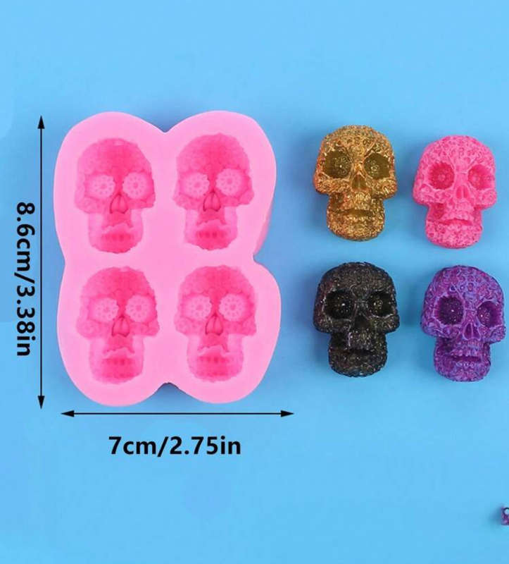 Silicone Mould Skull Set with Pattern