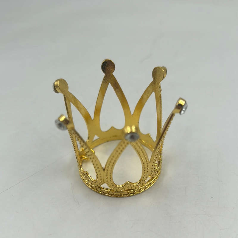 Diamante Tiara Cupcake Topper Gold 1pc