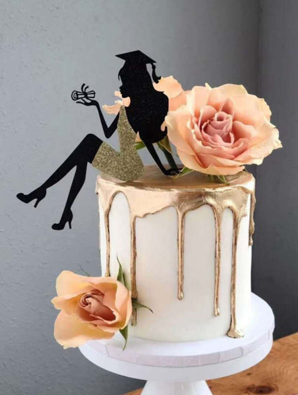 Nr387 Acrylic Cake Topper Graduation Glitter