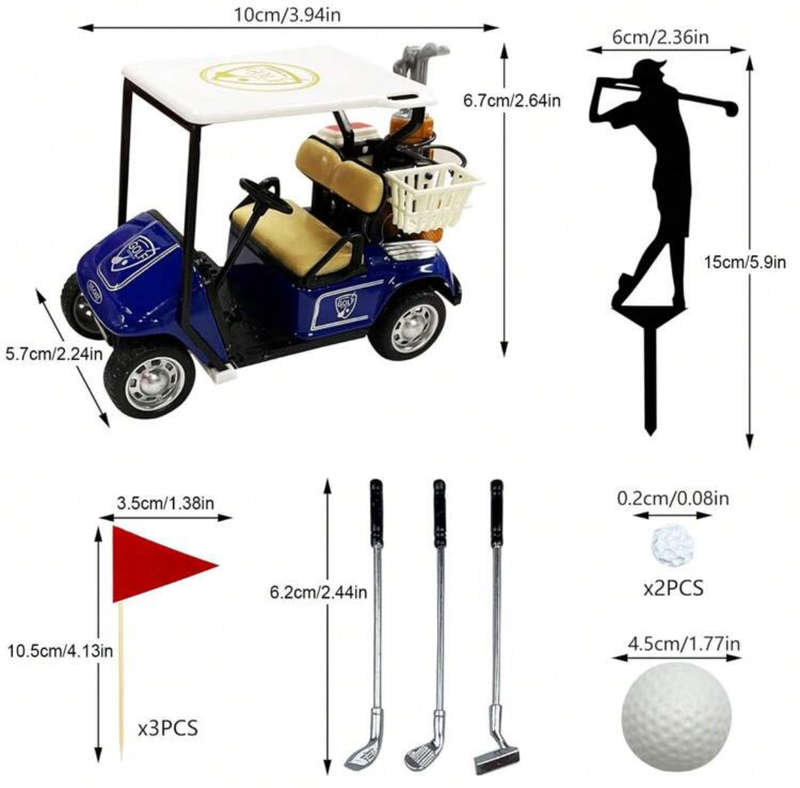Golf Plastic Cake Topper Set