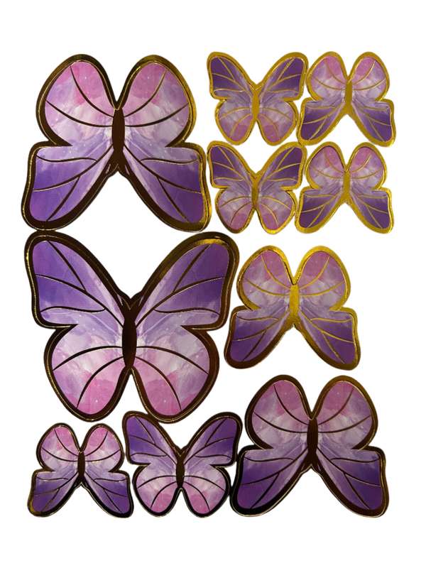 Cardboard Butterflies Cake Topper Purple Pink