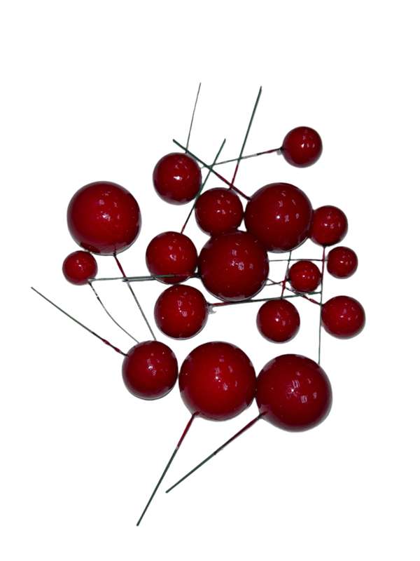 20pc Cake Topper Polystyrene Faux Wine Red