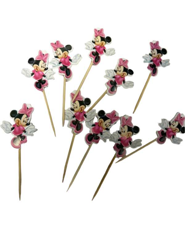 10pc  Cupcake Toppers Toothpicks Minnie