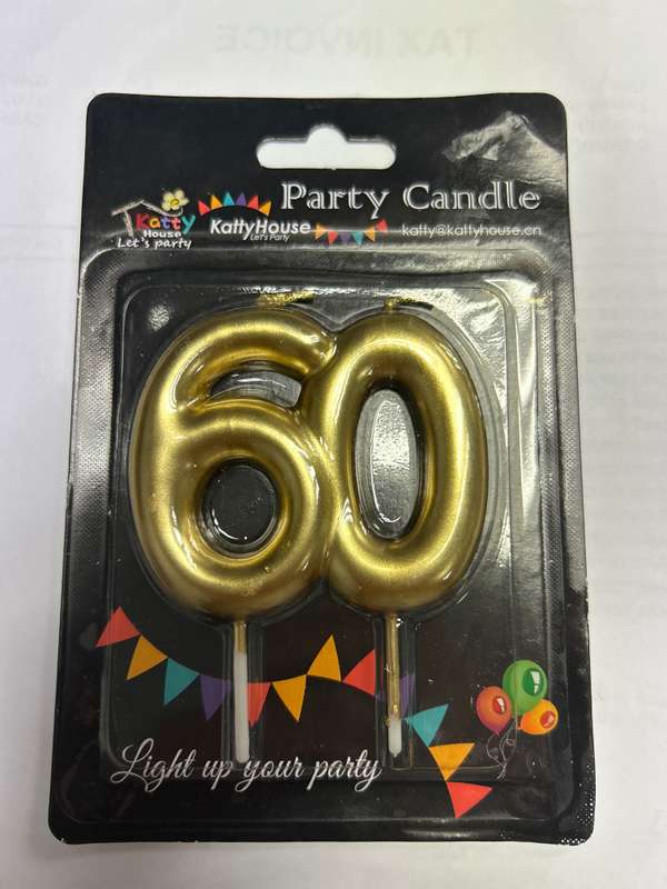 Number 60 Cake Candle
