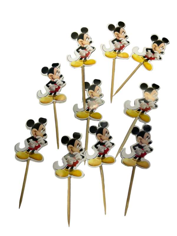10pc  Cupcake Toppers Toothpicks Mickey