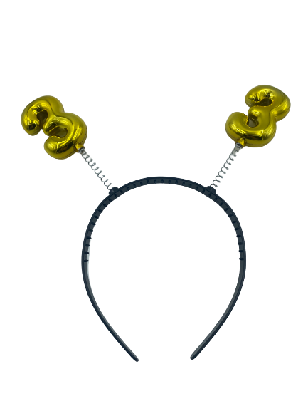 Nr.3 Aliceband With Number Gold