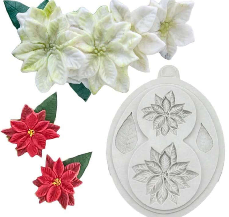 Silicone Mould Christmas Poinsettia Flower