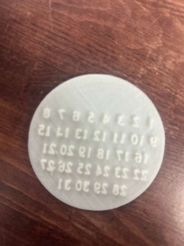 ST023 Calender Cupcake Stamp