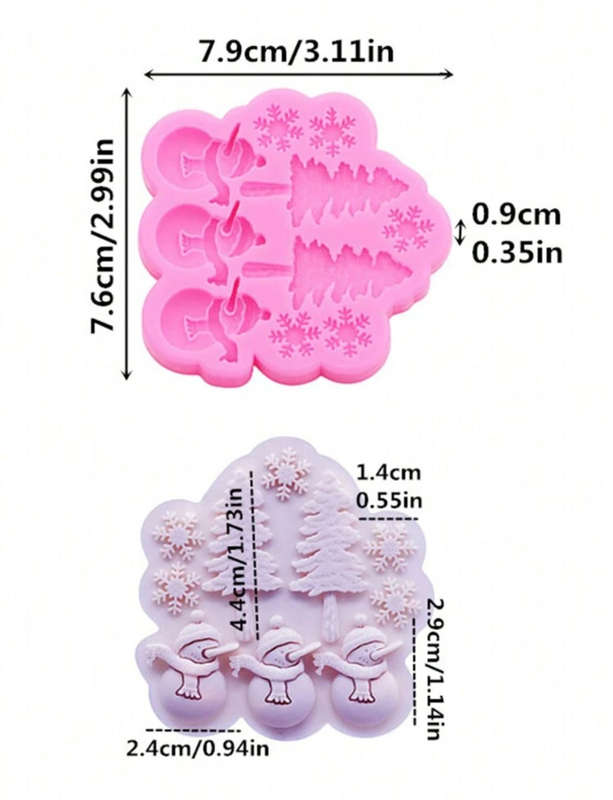 Silicone Mould Christmas Multi Tree Snowflake Snowman