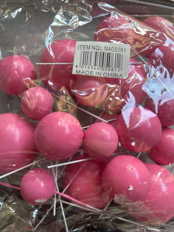 20pc Cake Topper Polystyrene Faux Balls Candyfloss