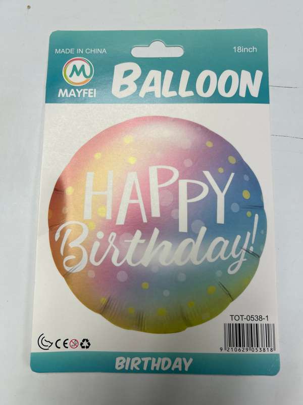 Happy Birthday Dots Foil Balloon 18"
