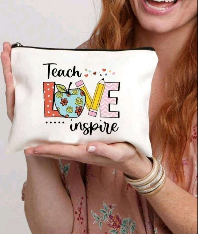 Makeup Bag Pouch Teach Love Inspire