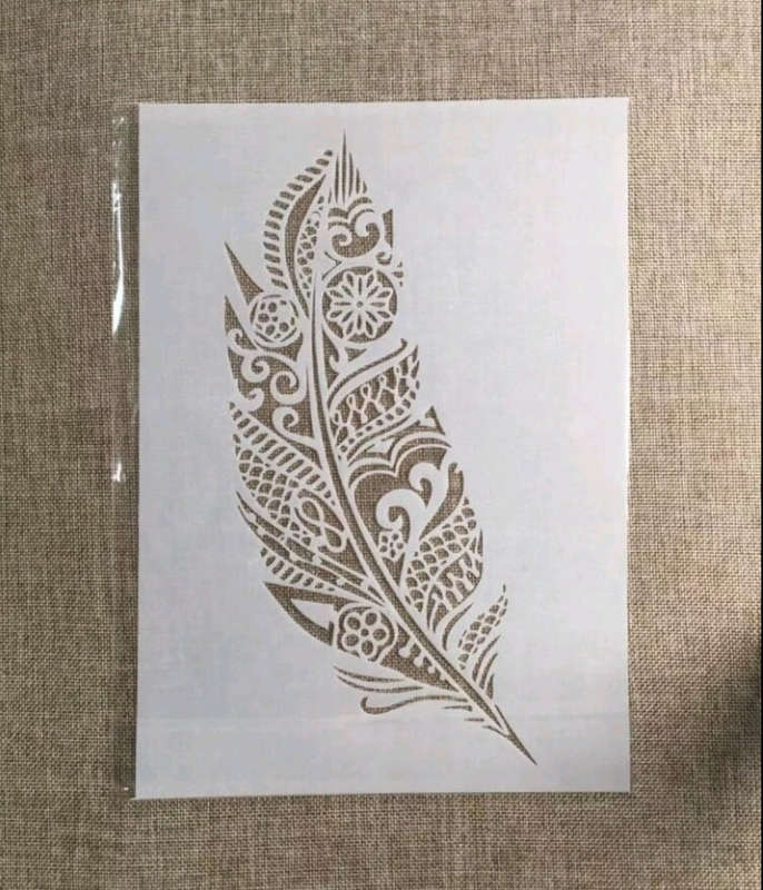 Cake Decorating Stencil Feather