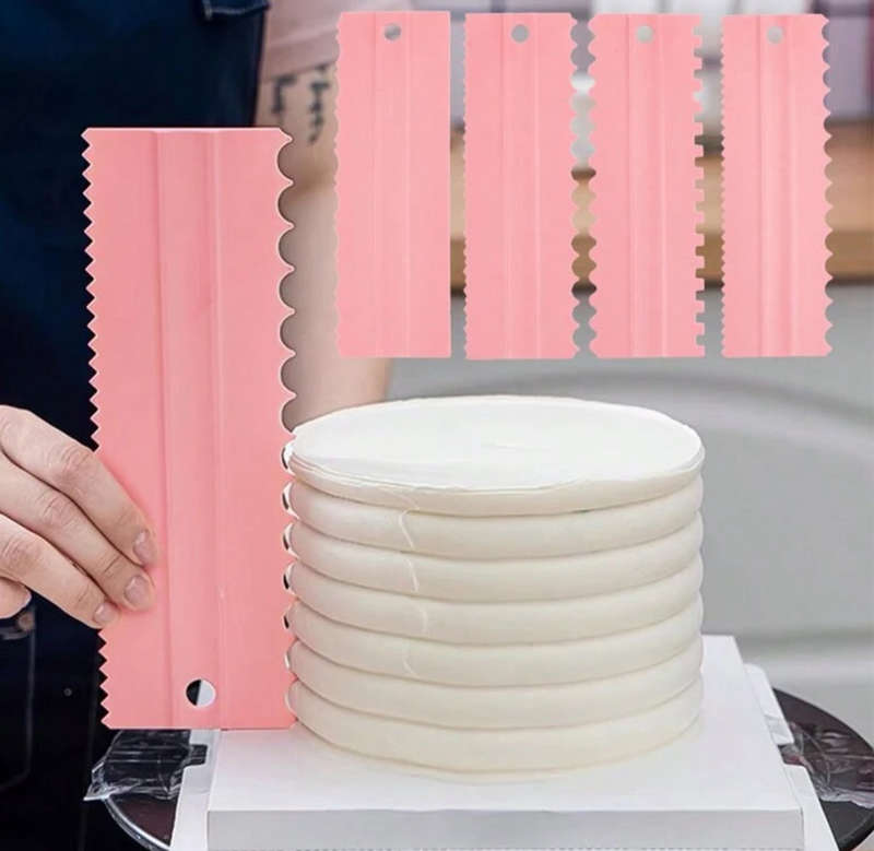 Plastic Cake Comb Scraper Set