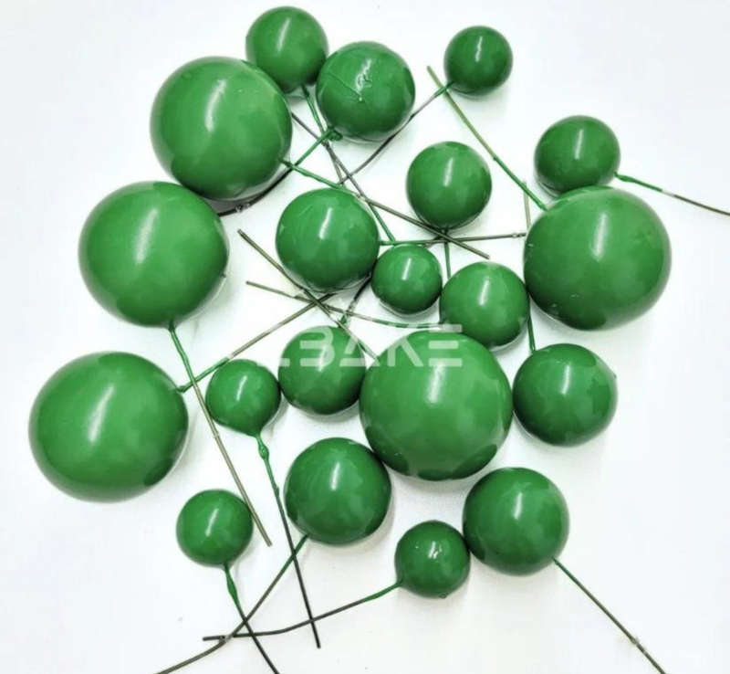 20pc Cake Topper Polystyrene Faux Balls Forest Green