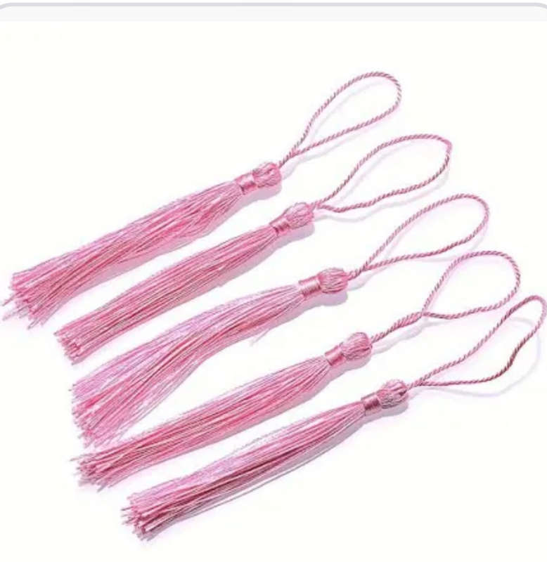 Bookmark Tassel 10pc Light Pink 12cm