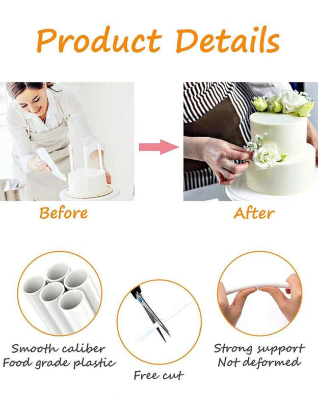 Thick Plastic dowel cake sticks 4pc